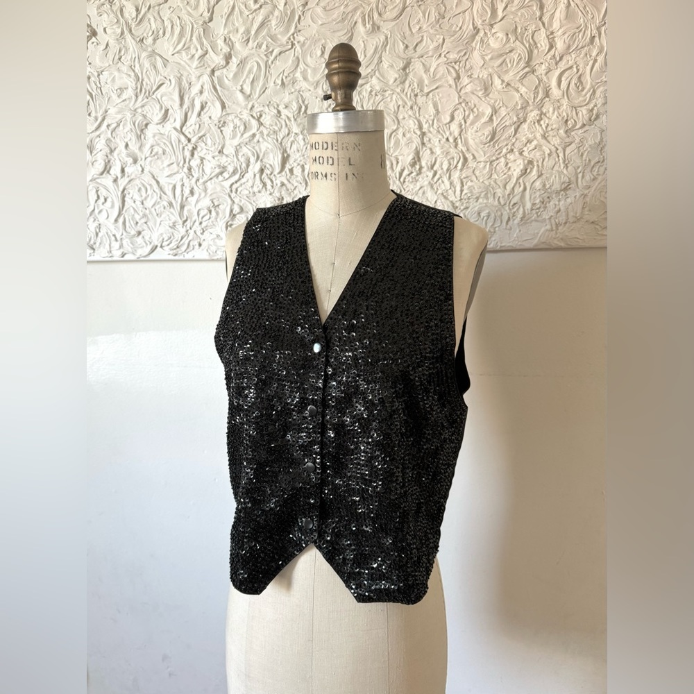 Vintage hand made paillette vest